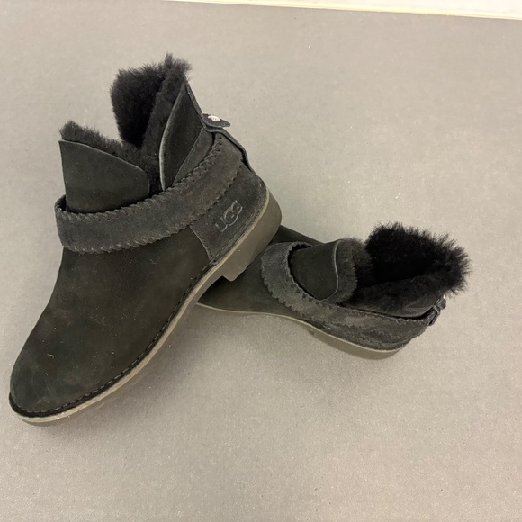 UGG MCKAY BLACK SUEDE ANKLE STRAP WOMEN'S BOOTS SIZE US 7 - Picture 2 of 15